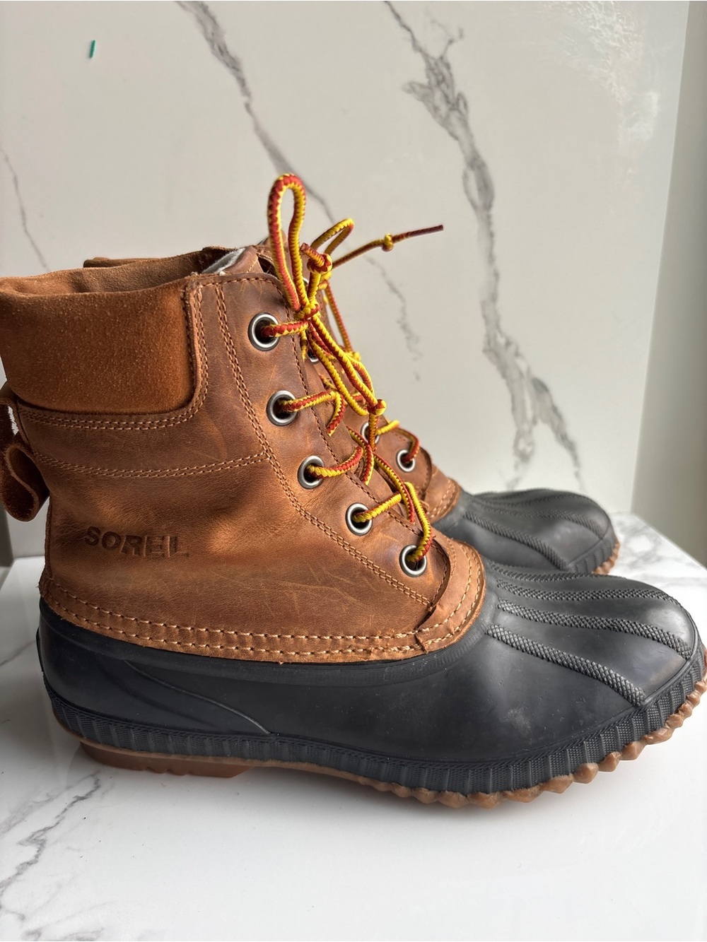 Sorel Cheyenne Men’s sz 10 duck boots rain waterproof leather rubber thinsulate